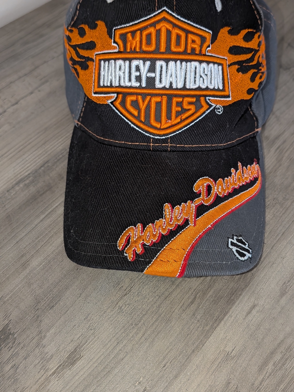 Harley-Davidson Black & Orange Logo Baseball Cap